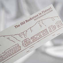 Load image into Gallery viewer, Old Bookstore Bookmark - Burgundy on White.