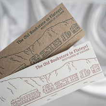 Load image into Gallery viewer, Old Bookstore Bookmark - Burgundy on White.